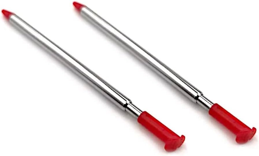 for Nintendo NEW 3DS - 4x Red Metal Retractable Extendable Stylus Pens | FPC