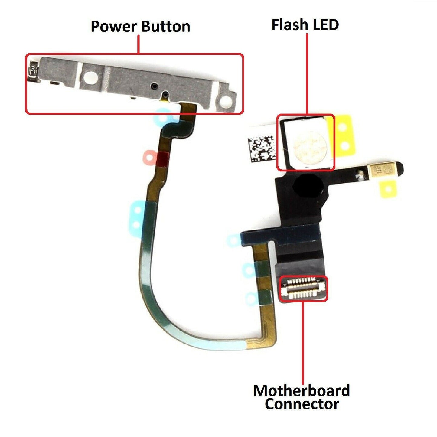 iPhone XS OEM Power ON Off Button Switch Camera Flash LED & Torch Flex Cable