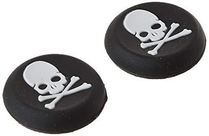 for Xbox Series S|X & PS5 - 2x Skull & Bones Silicone Thumb Stick Grip Covers