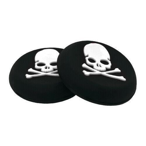 for Xbox Series S|X & PS5 - 2x Skull & Bones Silicone Thumb Stick Grip Covers
