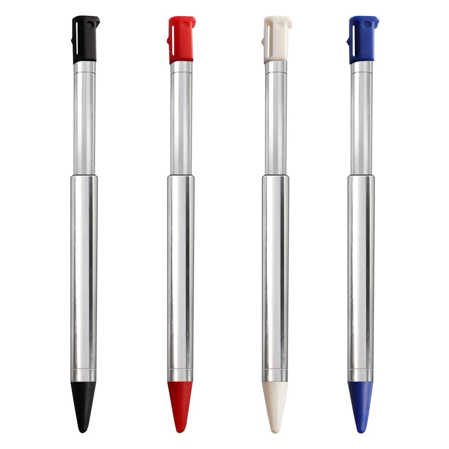 for Nintendo 3DS - 4 Pack of Colour Metallic Retractable Extendable Stylus Pens