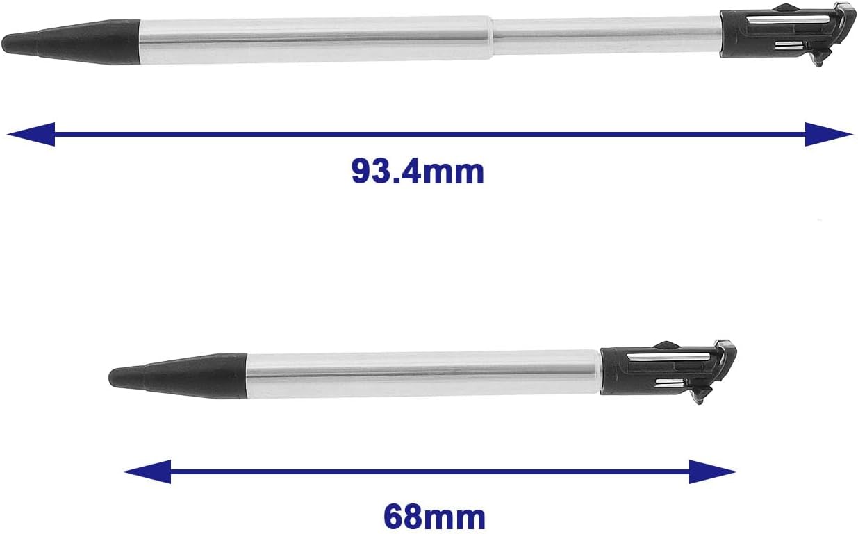 for Nintendo NEW 3DS XL - 4x Black Metal Extendable Stylus Touch Pens | FPC