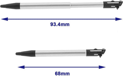 for Nintendo NEW 3DS XL - 4x Black Metal Extendable Stylus Touch Pens | FPC