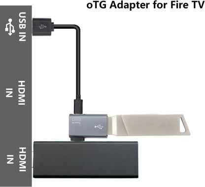 For Amazon Firestick 4K - Silver OTG Adapter Left or Right Angle Micro USB Port
