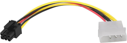 for Graphics Card - 4 Pin Single Molex IDE - 6 Pin PCI-E Express GPU Power Cable