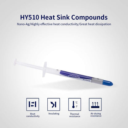 2x Silver Syringe Heat sink Compound Silicone Conductivity Thermal Paste | FPC