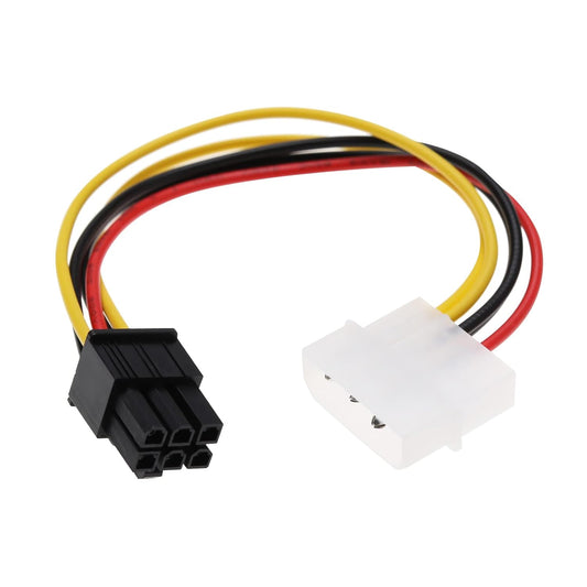 for Graphics Card - 4 Pin Single Molex IDE - 6 Pin PCI-E Express GPU Power Cable