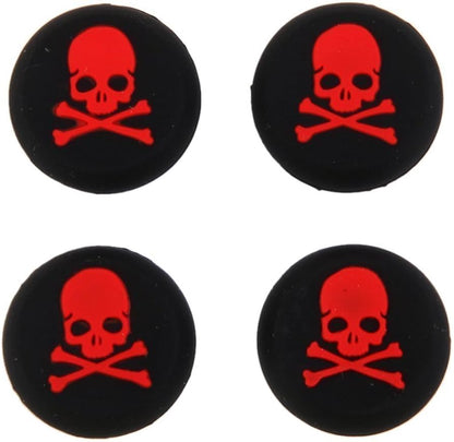 for Xbox Series S|X One PS5 PS4 - 4x Skull & Cross Bones Thumbstick Grip Covers