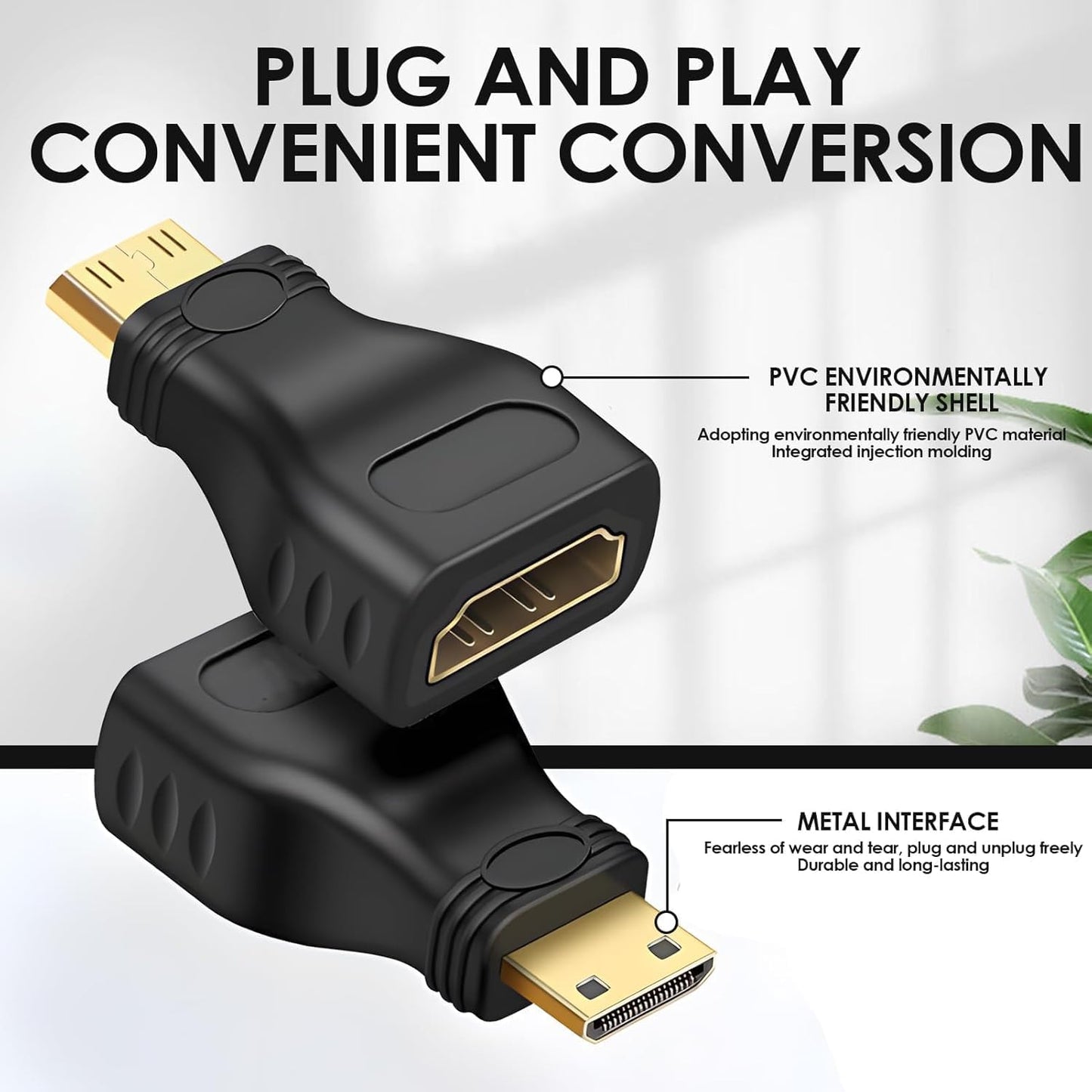 for PC Camera Tablet - HDMI Female to Mini HDMI Male Adapter Converter 4K HD