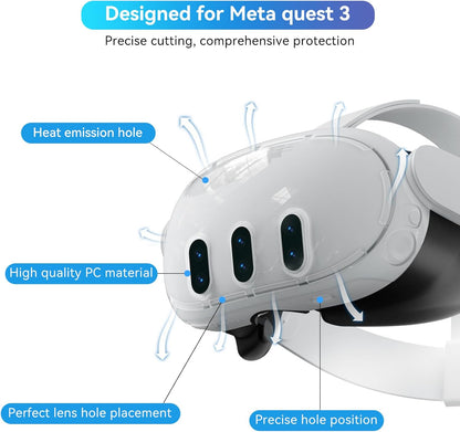 for Meta Quest 3 - ABS Plastic Protective Crystal Shell Front Cover Case | FPC