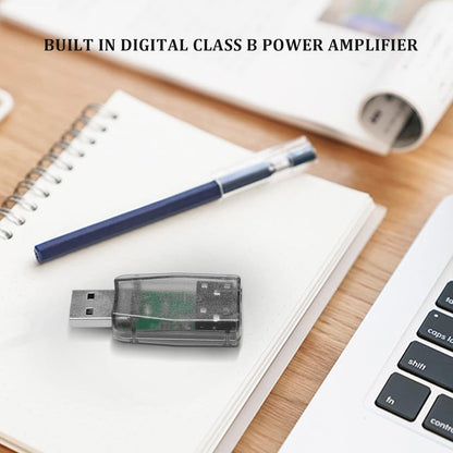 for PC Laptop Mac - USB to Mic 3.5mm External 3D Audio Sound Card Adaptor 5.1Ch
