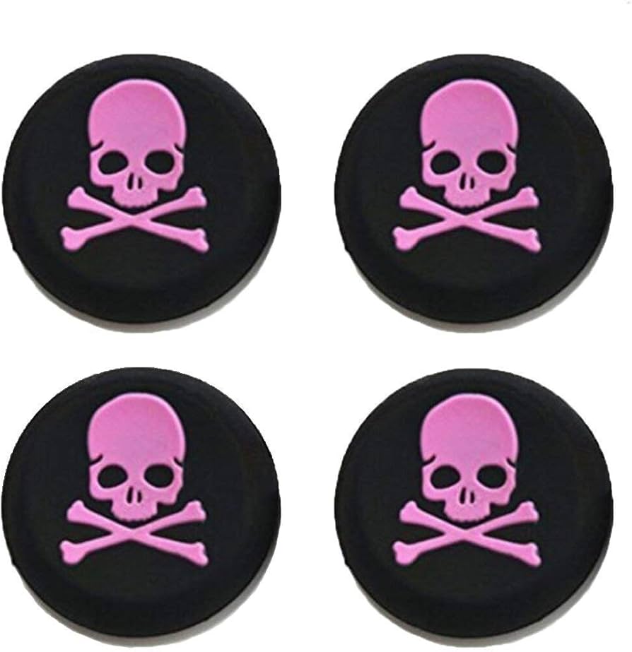for Xbox Series S|X One PS5 PS4 - 4x Skull & Cross Bones Thumbstick Grip Covers