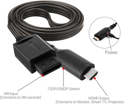 for Nintendo Wii - Wii to HDMI TV Converter Adapter Cable 720p 1080p PAL UK