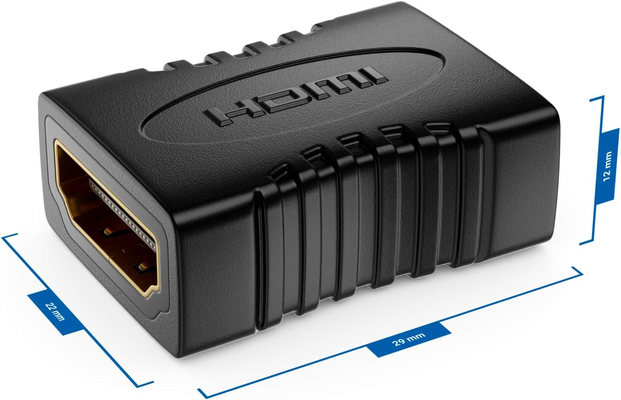 2x HDMI to HDMI Female Coupler Connector Joiner Extension Adapter 4k 1080p HD TV