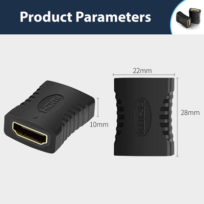 2x HDMI to HDMI Female Coupler Connector Joiner Extension Adapter 4k 1080p HD TV