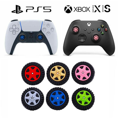 for PS5 & Xbox Series X Controller - 2x Tyre Wheel Thumb Stick Cover Cap Grips