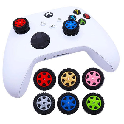 for PS5 & Xbox Series X Controller - 2x Tyre Wheel Thumb Stick Cover Cap Grips