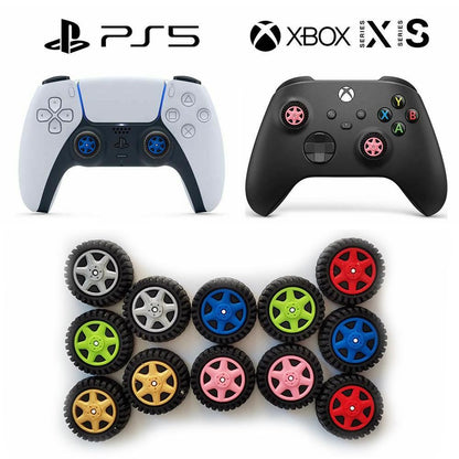 for PS5 & Xbox Series X Controller - 2x Tyre Wheel Thumb Stick Cover Cap Grips