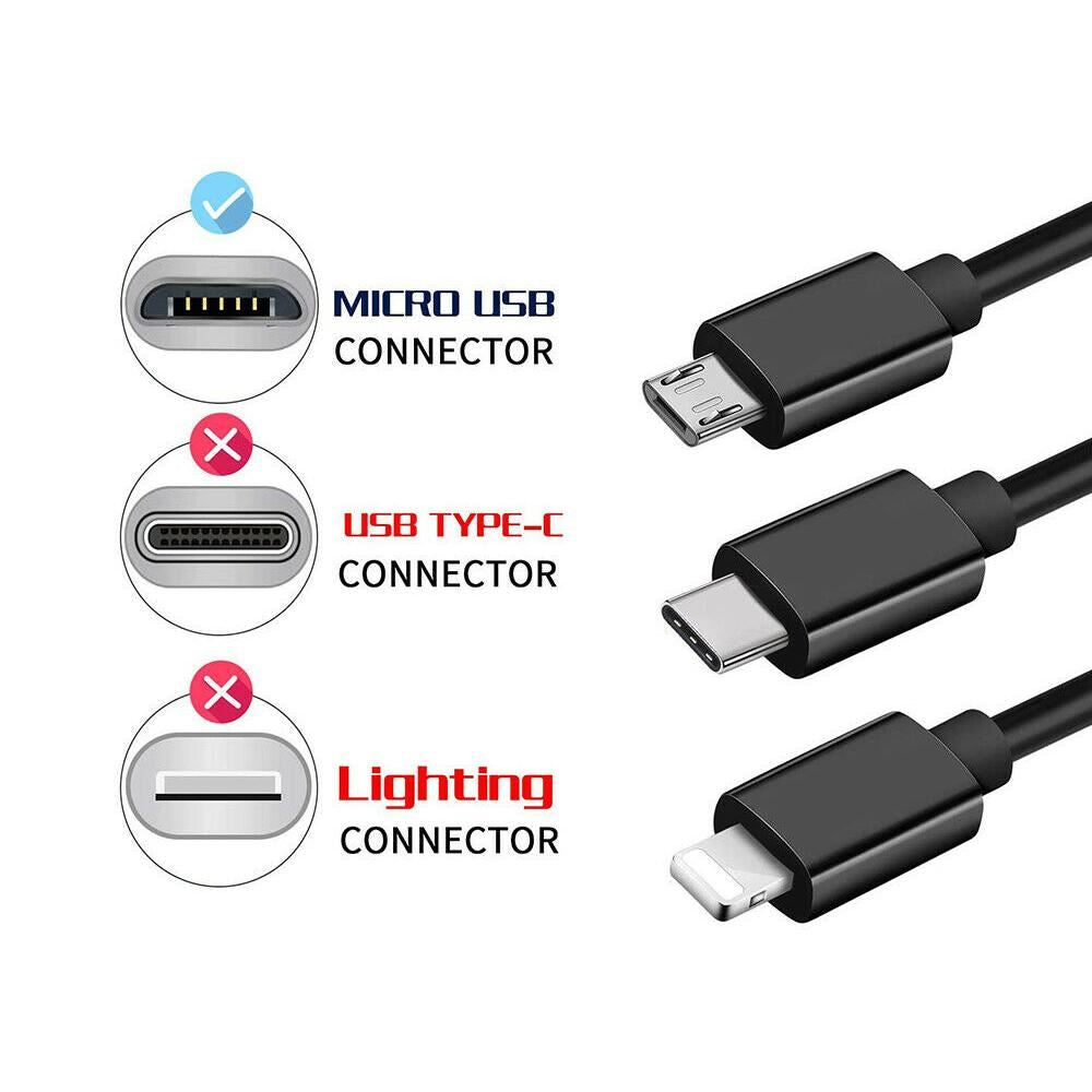 For Xbox One & 360 Controllers - 1m Black Micro USB Charging Cable Lead | FPC