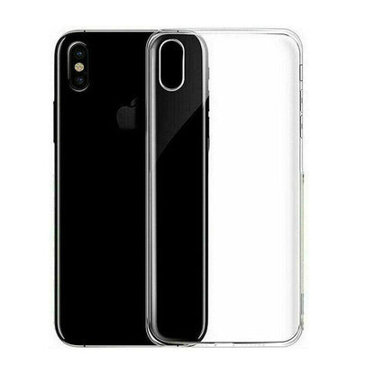 for iPhone 15 14 13 12 11 XS XR SE - Clear Hard Plastic Clip on Back Case Cover