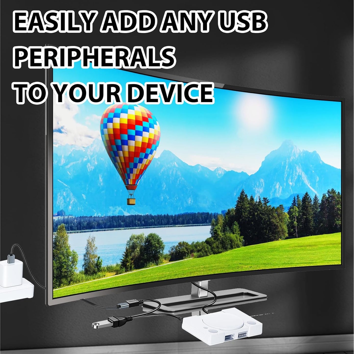For Amazon Firestick 4K TV - 2in1 Micro USB OTG Adapter Power Cable Splitter HDD