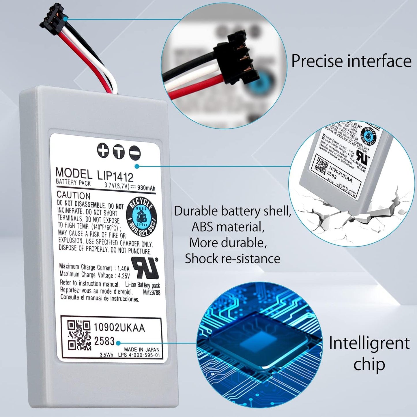 for Sony PSP GO - Battery Replacement LIP1412 930mAh 3.7v | FPC