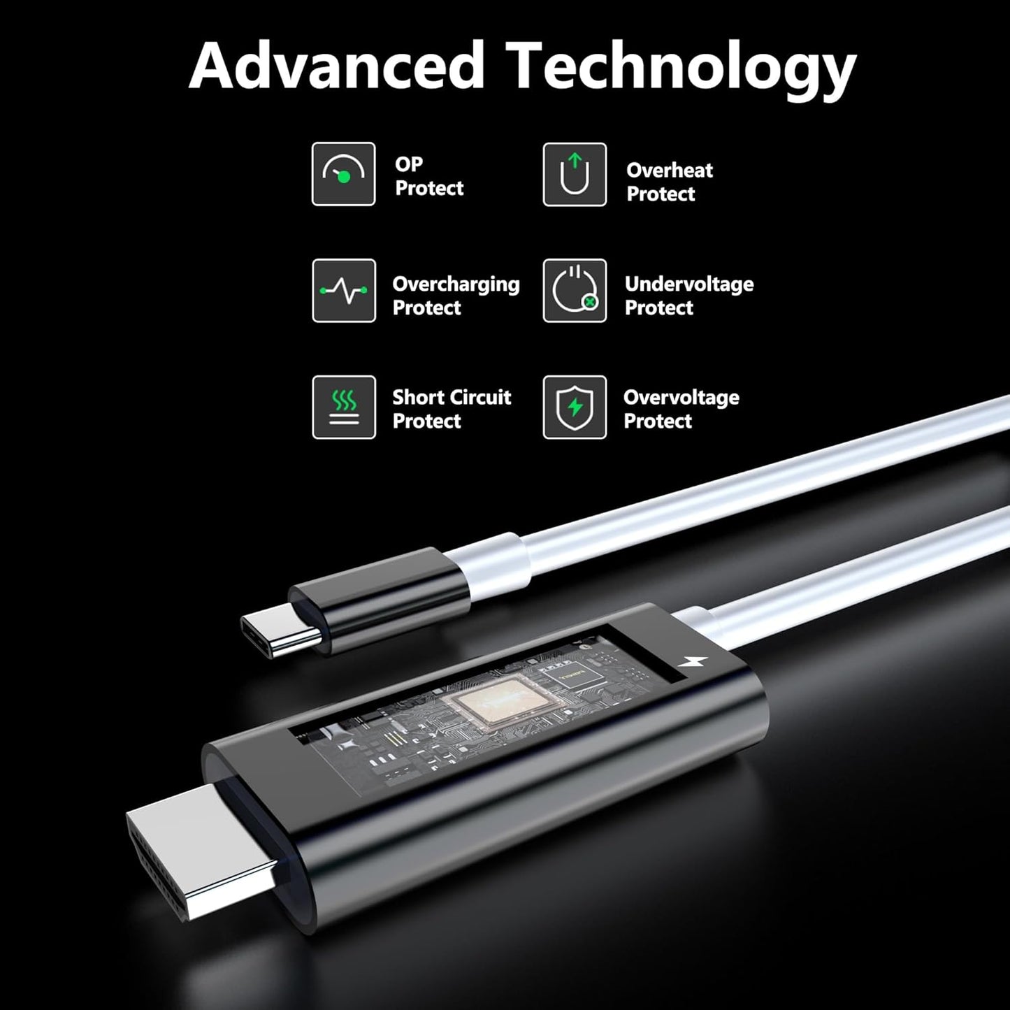 For Nintendo Switch - Black USB C to HDMI 4K TV Adapter Converter Cable 100W PD