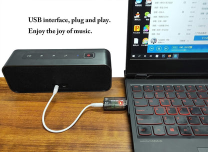 for PC Laptop Mac - USB to Mic 3.5mm External 3D Audio Sound Card Adaptor 5.1Ch