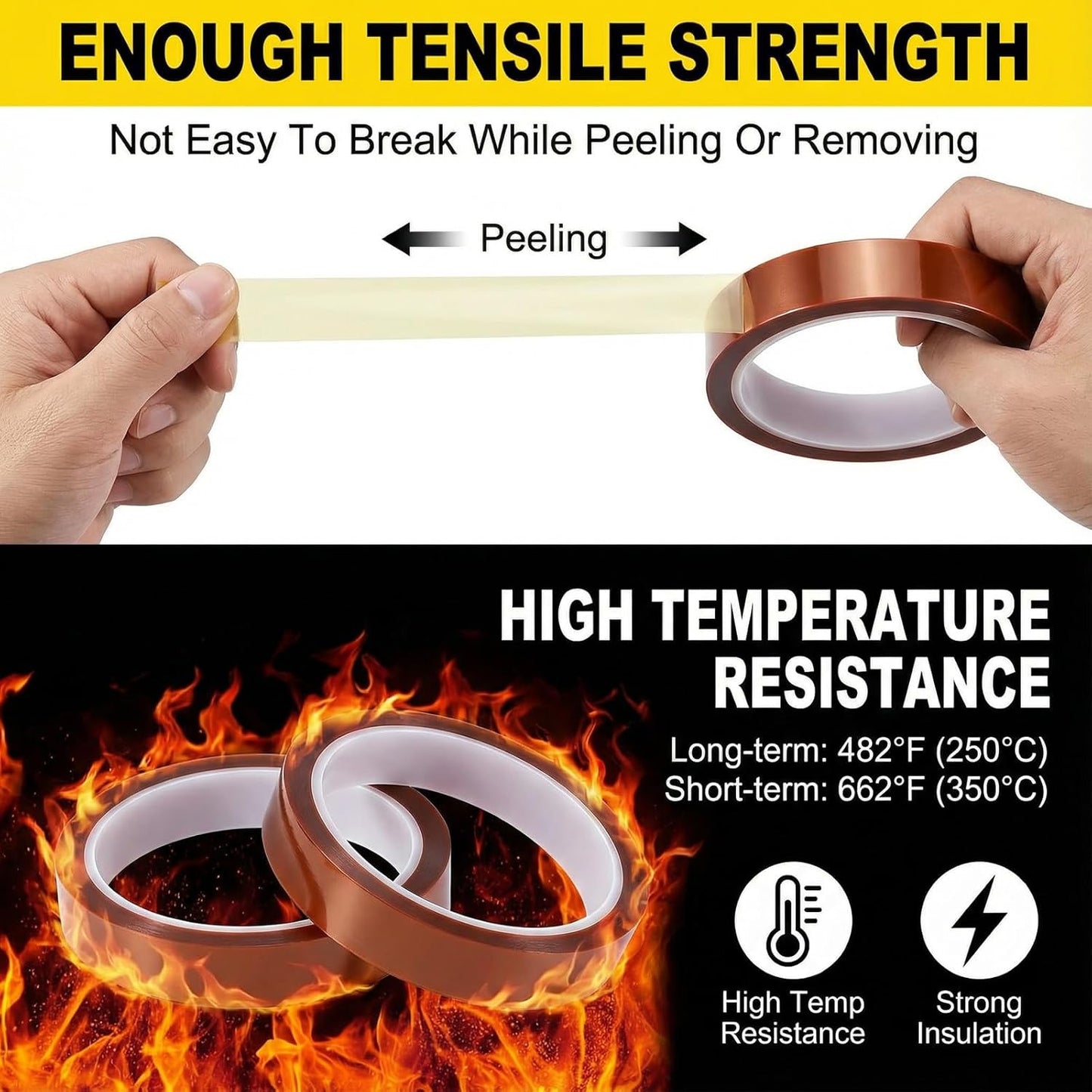 Thermal Kapton Polyimide Tape Heat Resistant Adhesive Insulation | FPC