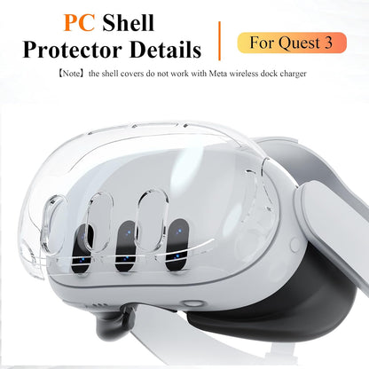for Meta Quest 3 - ABS Plastic Protective Crystal Shell Front Cover Case | FPC