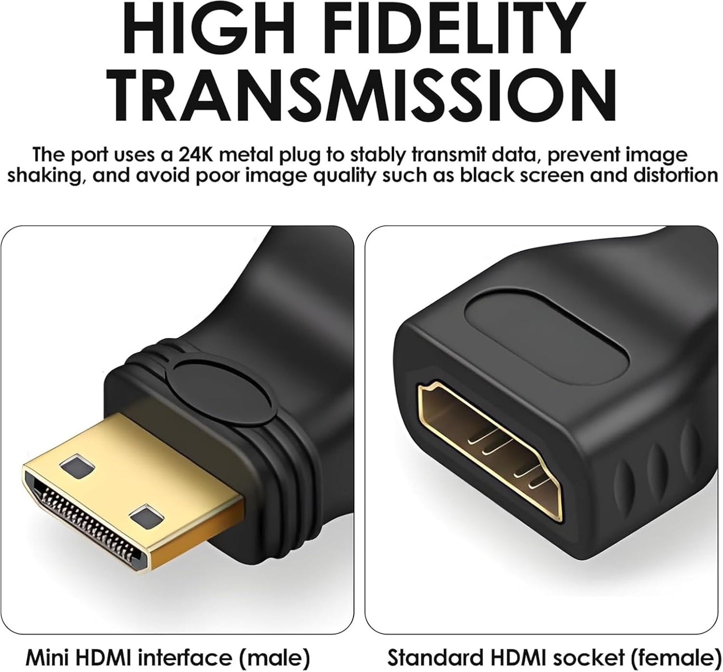 for PC Camera Tablet - HDMI Female to Mini HDMI Male Adapter Converter 4K HD