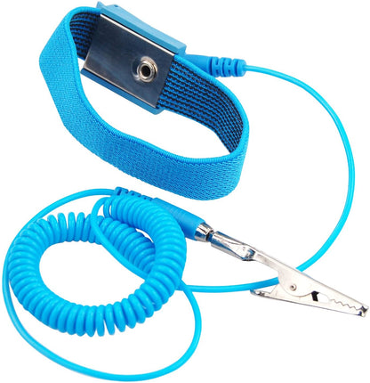 2x Blue Anti Static ESD Grounding Cord Adjustable Wrist Strap PC Phone Repairs