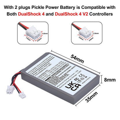 for PS4 KCR1410 & Pro Slim LIP1522 - 2000mAh Replacement Battery Dual Use v1 v2