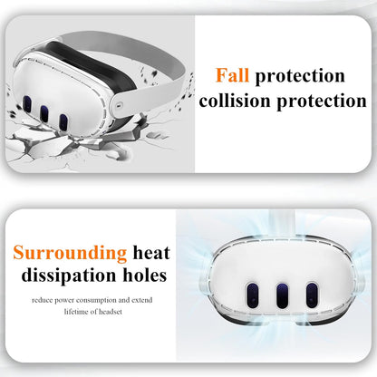 for Meta Quest 3 - ABS Plastic Protective Crystal Shell Front Cover Case | FPC