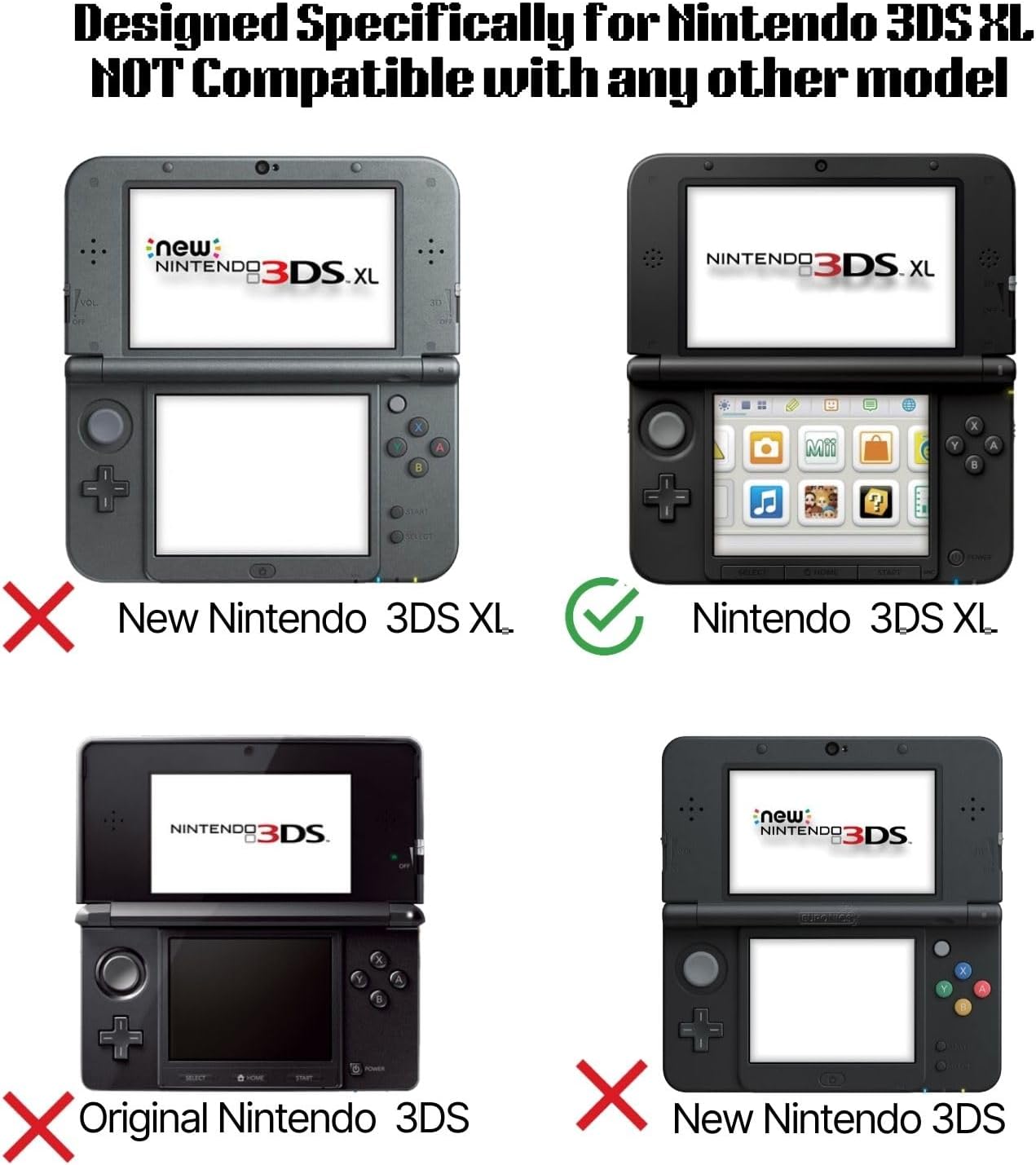 for Nintendo 3DS XL (Older) - Clear Hard Protective Shell Armour Case Cover