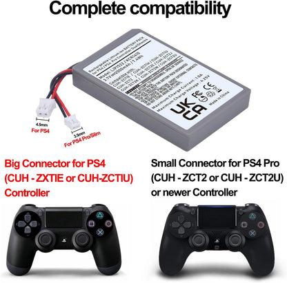 for PS4 KCR1410 & Pro Slim LIP1522 - 2000mAh Replacement Battery Dual Use v1 v2