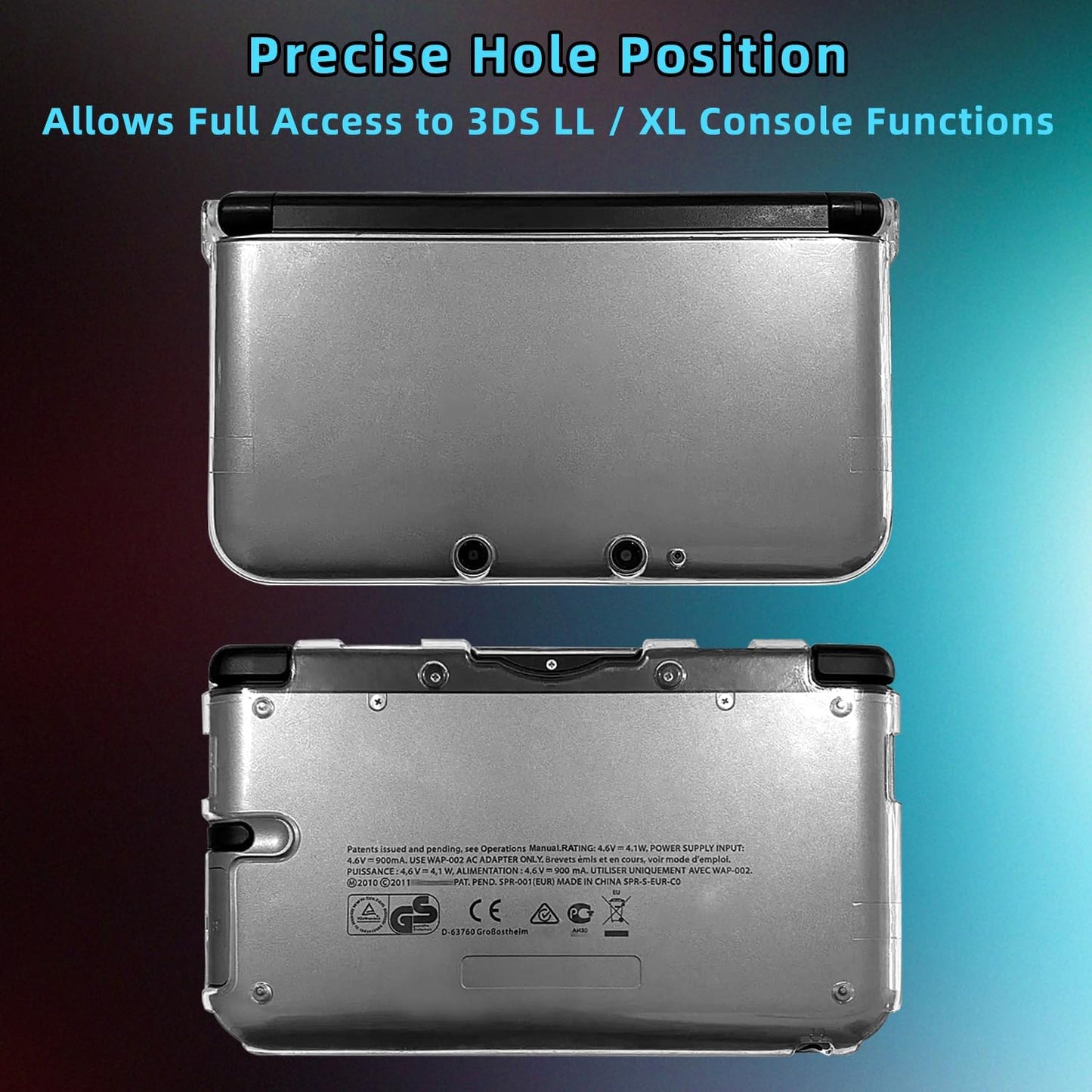 for Nintendo 3DS XL (Older) - Clear Hard Protective Shell Armour Case Cover