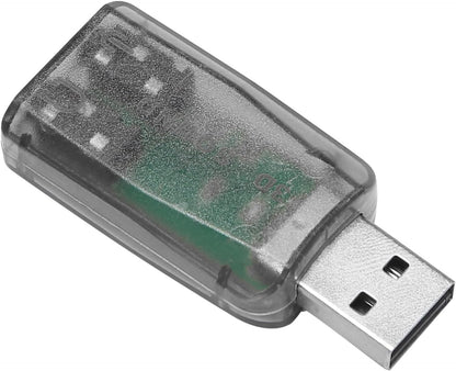 for PC Laptop Mac - USB to Mic 3.5mm External 3D Audio Sound Card Adaptor 5.1Ch