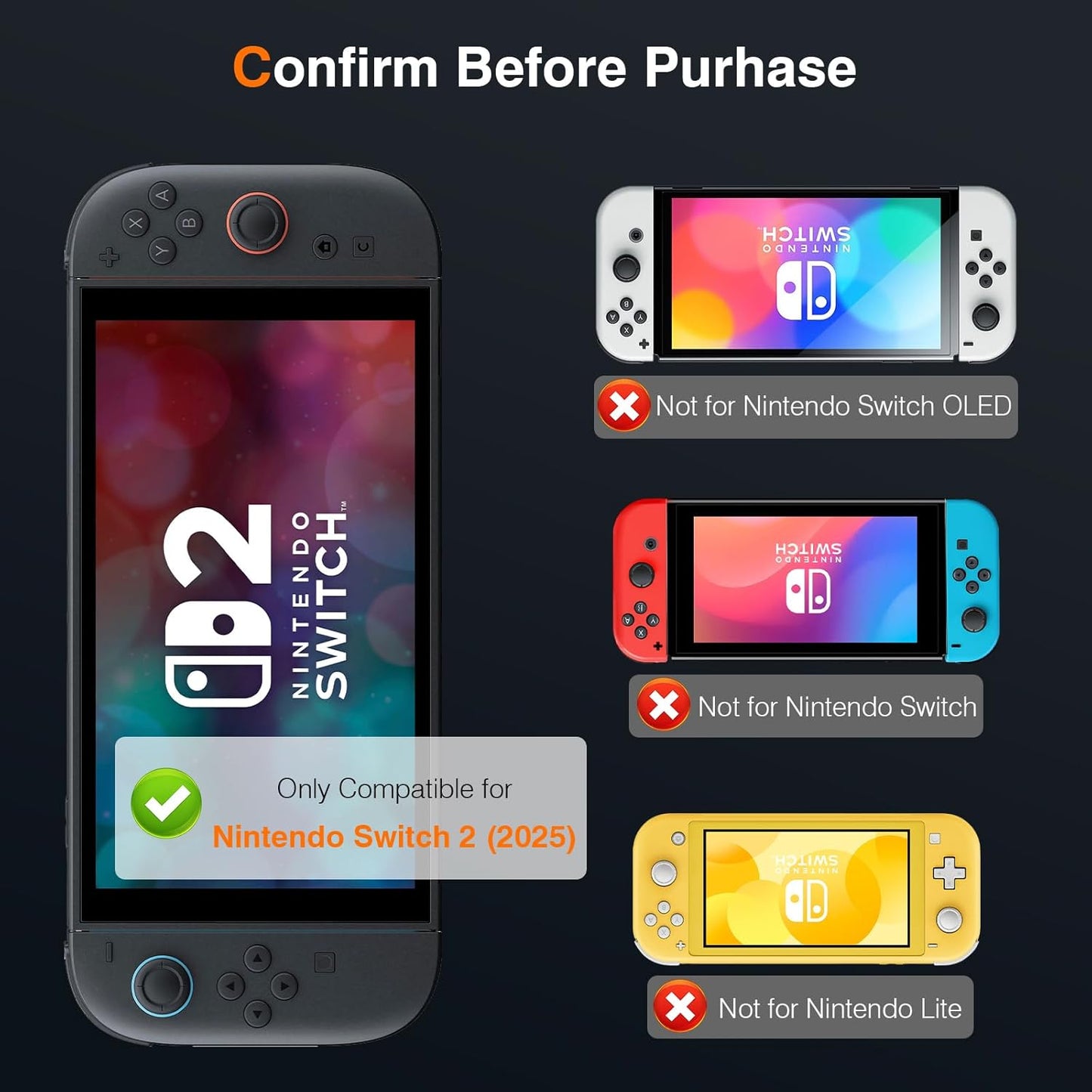 for Nintendo Switch 2 - Tempered Glass Clear Screen Protector with Applicator