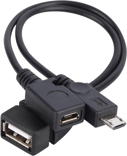 For Amazon Firestick 4K TV - 2in1 Micro USB OTG Adapter Power Cable Splitter HDD