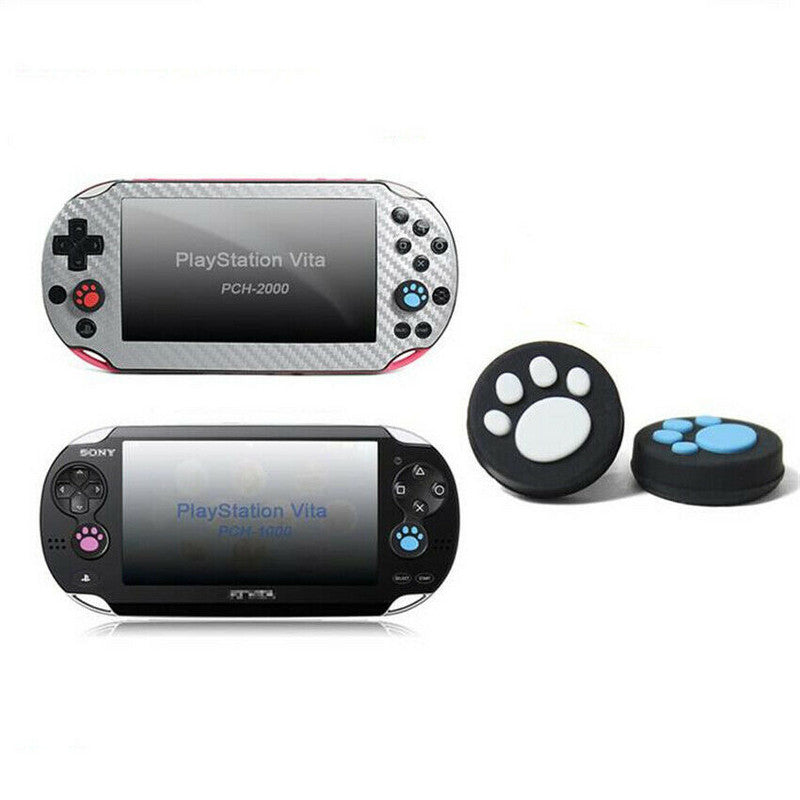 for Sony PSP & PS Vita - 2x Cat Paw Silicone Thumb Stick Cover Cap Grips | FPC