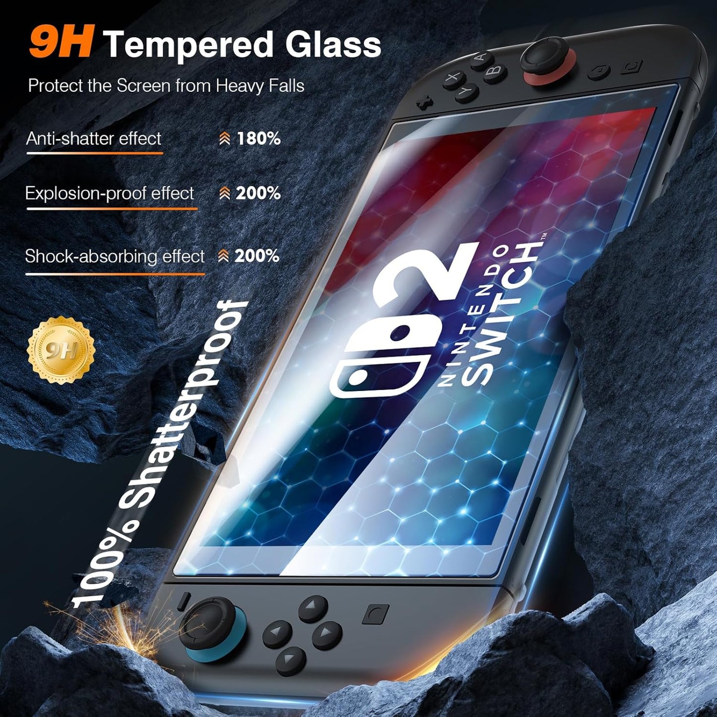 for Nintendo Switch 2 - Tempered Glass Clear Screen Protector with Applicator