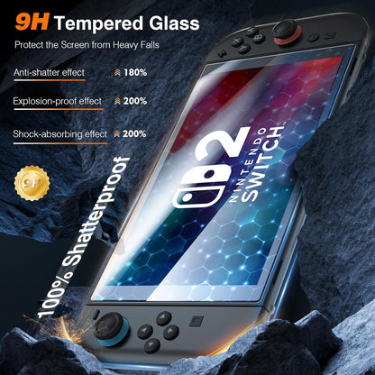 for Nintendo Switch 2 - Tempered Glass Clear Screen Protector with Applicator