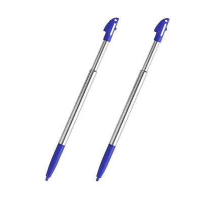 for Nintendo 3DS XL - 2x Navy Blue Metal Retractable Extendable Stylus Pens