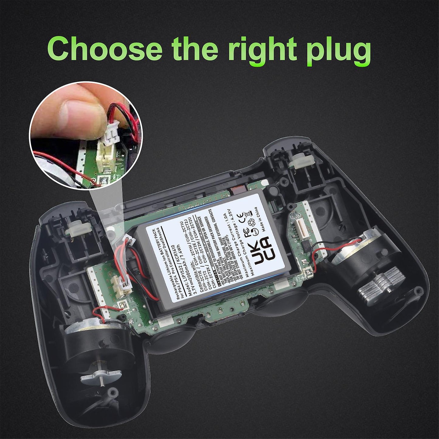 for PS4 KCR1410 & Pro Slim LIP1522 - 2000mAh Replacement Battery Dual Use v1 v2