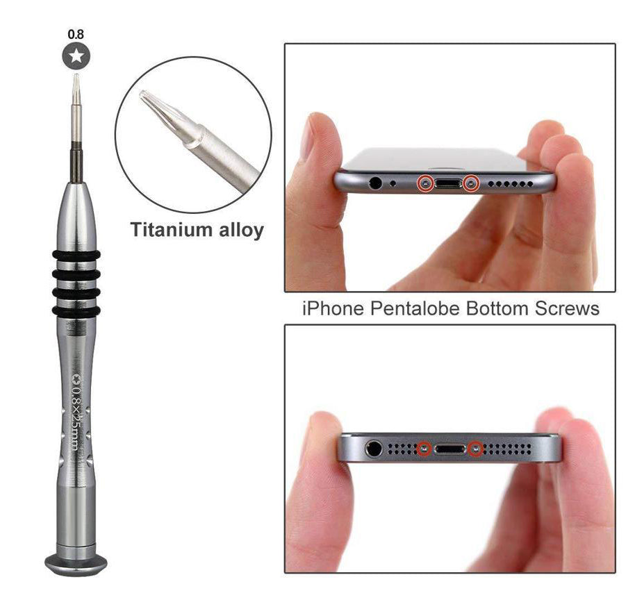 for iPhone 17 16 15 14 - Screwdriver Set - 0.6 Triwing 0.8 Pentalobe 1.5 Philips
