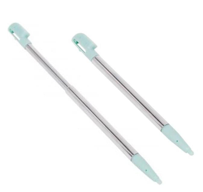 for Nintendo DS Lite - 2x Ice Blue Turquoise Metal Retractable Stylus Pens | FPC