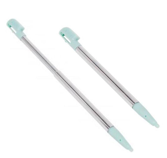 for Nintendo DS Lite - 2x Ice Blue Turquoise Metal Retractable Stylus Pens | FPC