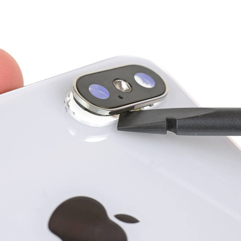 for iPhone X - Silver Replacement Sapphire Glass Camera Lens & Housing |FPC