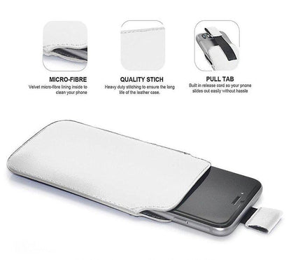 for iPhone 14 13 12 11 XS XR X 8 7 - Soft Faux Leather Pull Tab Pouch Case | FPC